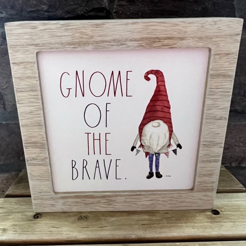 Rae Dunn Gnome of the Brave Sign